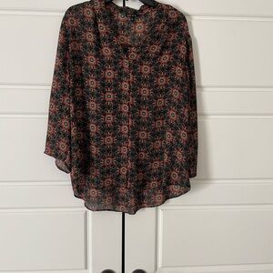Sami & Jo Black and Red Floral Blouse